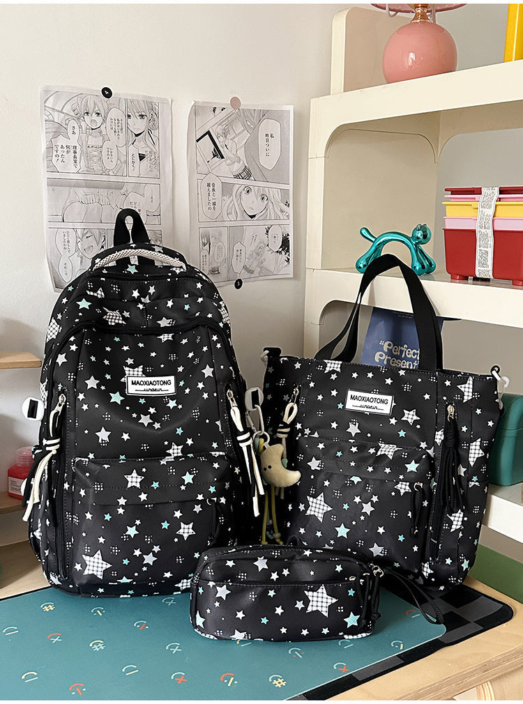 Starry Pattern School Backpack Set