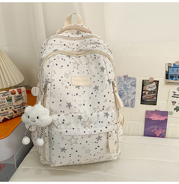 Stylish Star-Printed School Backpack