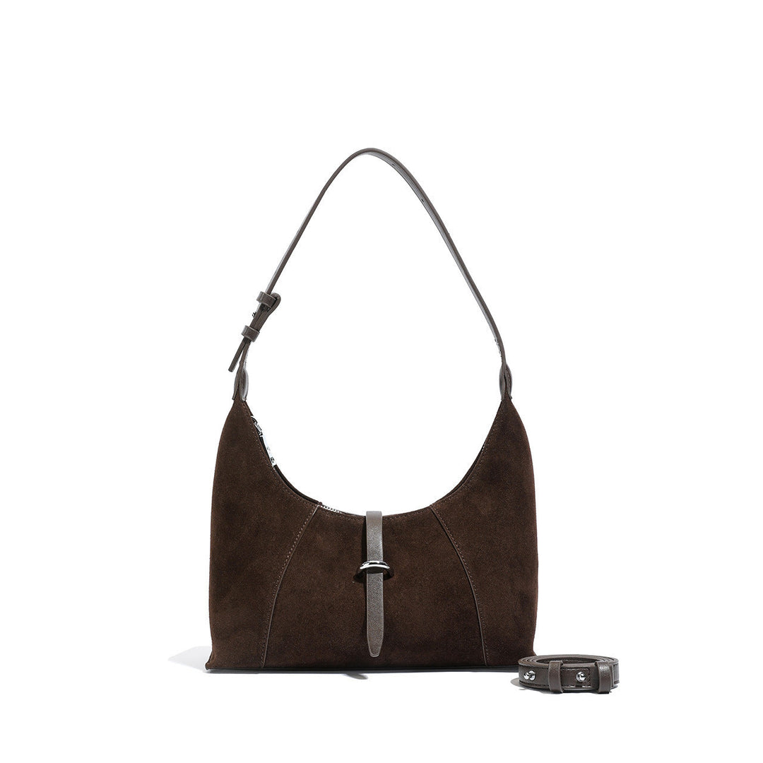 Women high-quality hobo bag made of suede