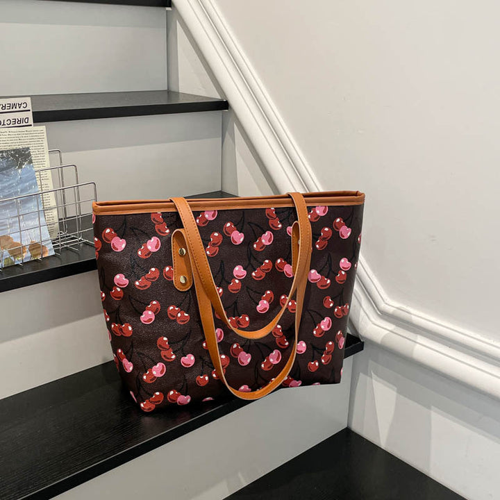 Women's Tote Bag with Fruity Cherry Design