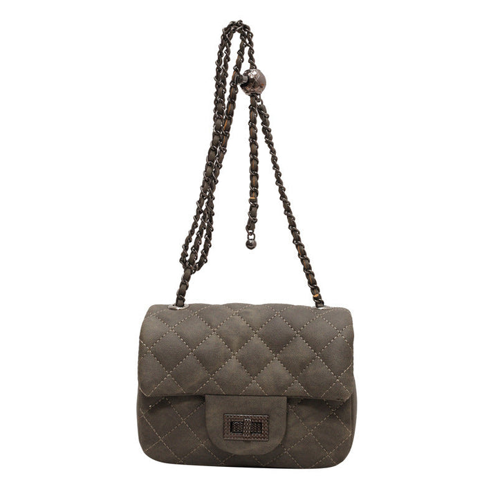 Women's mini handbag with padded design and elegant chain strap