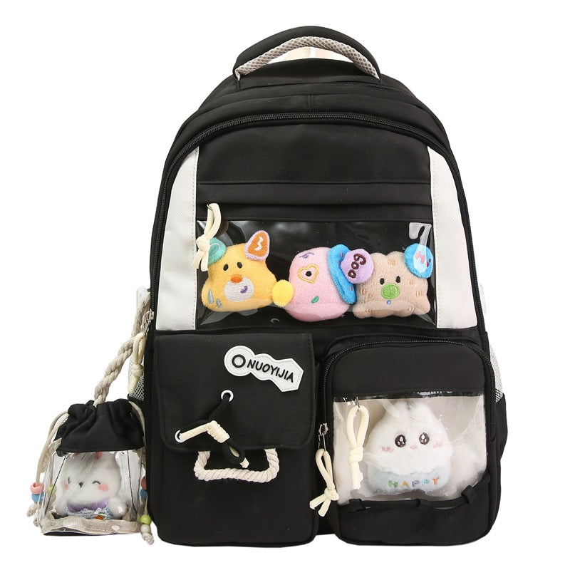 Cute Animal-Themed Multi-Pocket School Backpack
