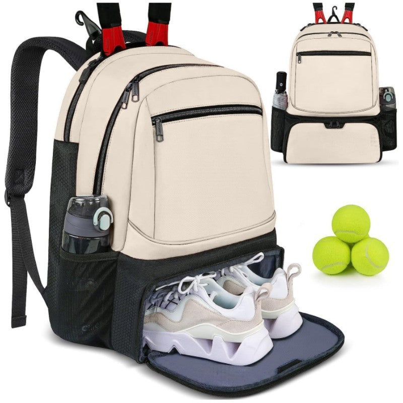 Sporty backpack with shoe compartment and water-repellent pockets