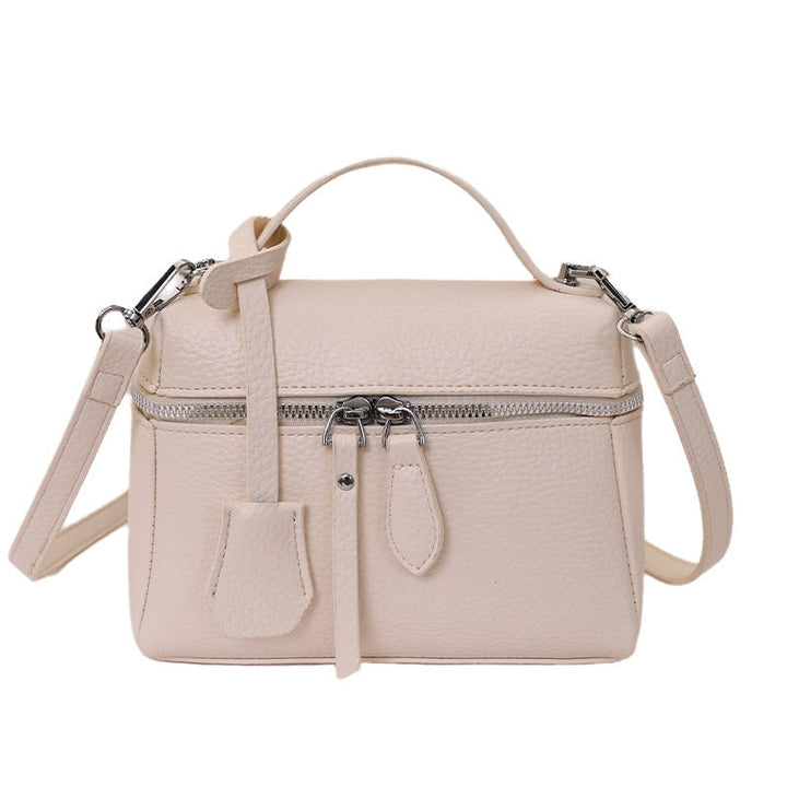 Women's practical shoulder bag with double zipper and versatile carrying strap