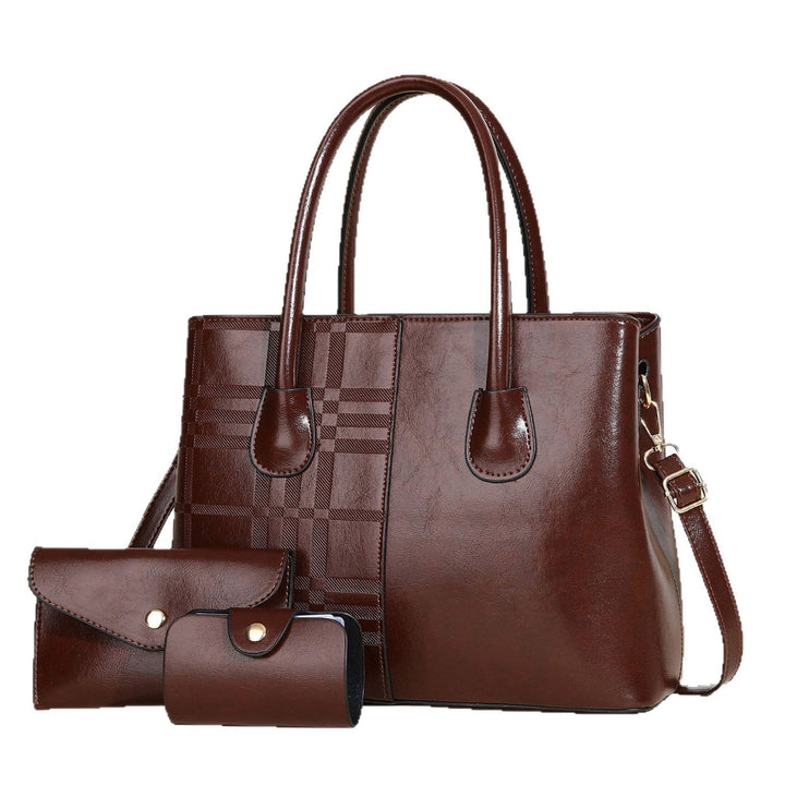 Ladies elegant tote handbag with detachable clutch and additional wallet