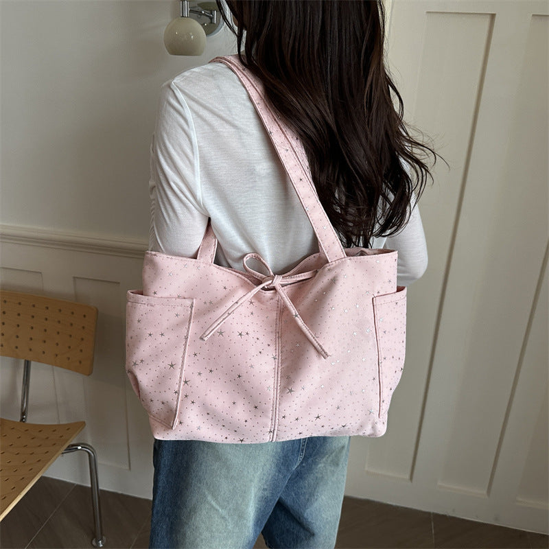 Women's Tote Bag with Sparkling Star Design