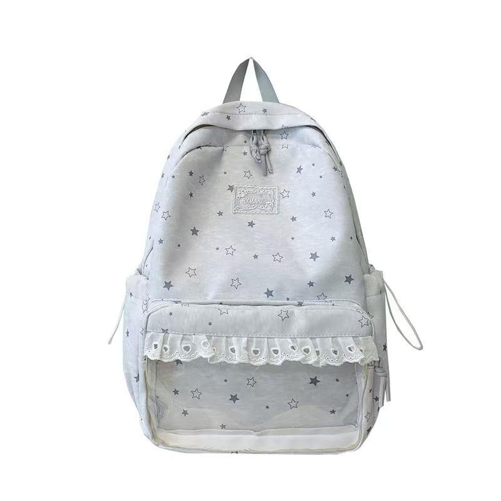 Star-Patterned Casual School Backpack