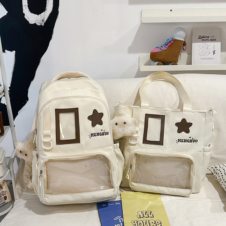 Functional School Backpack with Clear Pocket