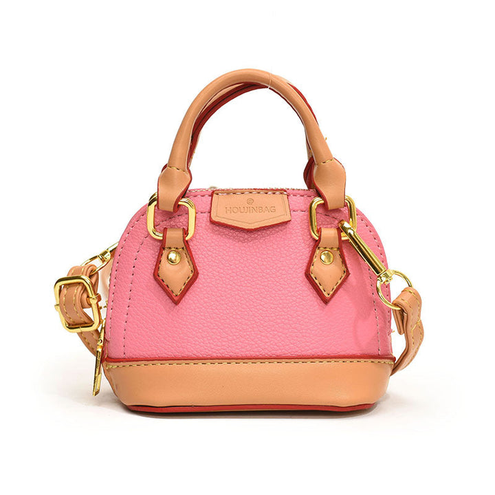 Women’s mini hobo bag made of textured synthetic leather with golden accents