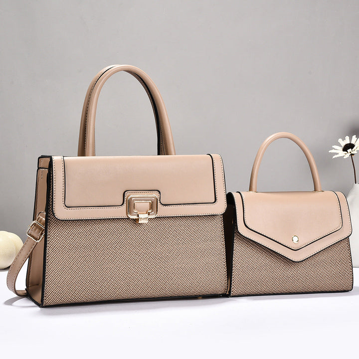 Women’s handbag set with textured design and elegant mini crossbody bag