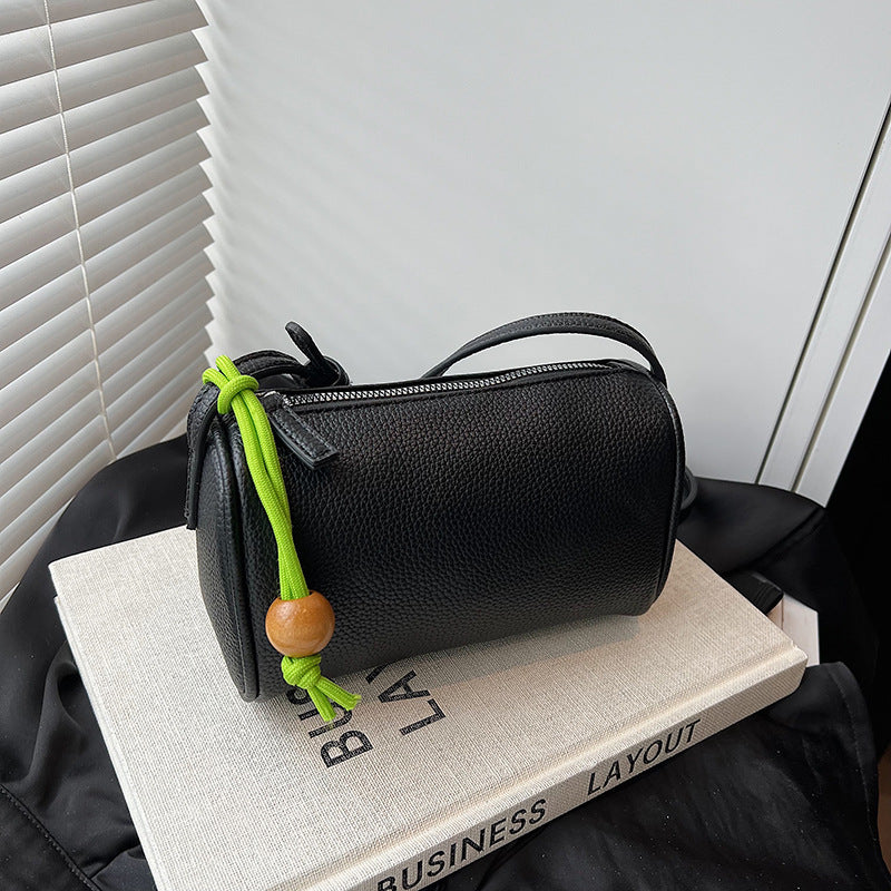 Women's Shoulder Bag made of high-quality synthetic leather with colorful drawstring