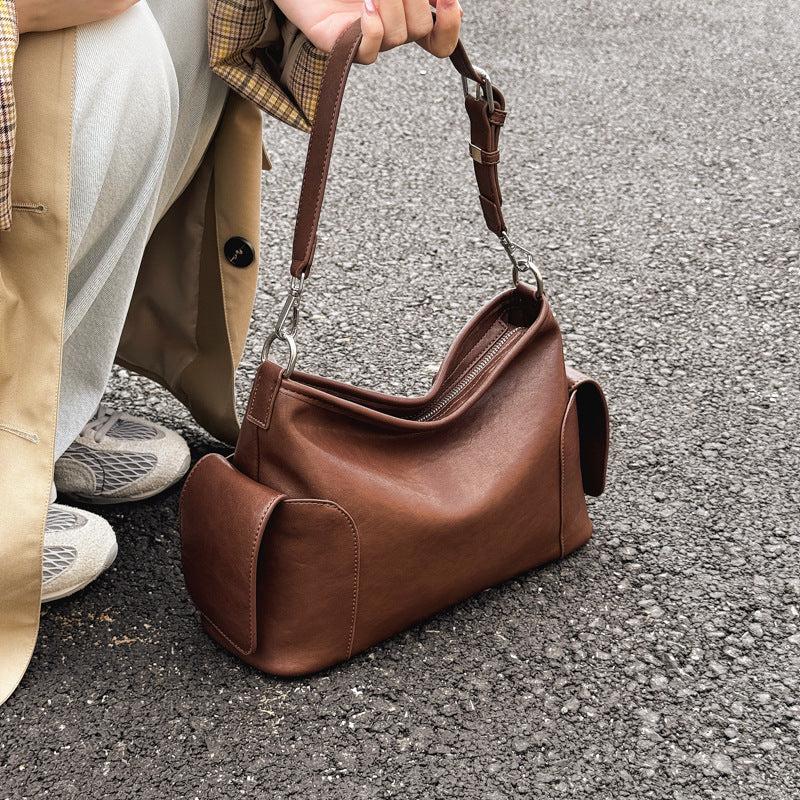 Women's shoulder bag made of high-quality synthetic leather with a stylish design