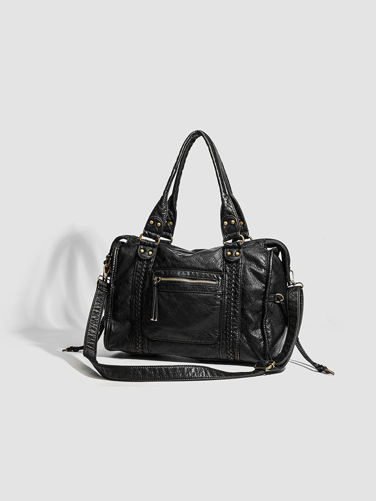 Handbag for School Shoulder Strap in Rigid Leather