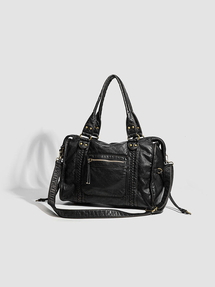 Handbag for School Shoulder Strap in Rigid Leather