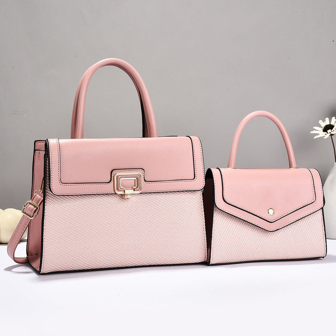 Women’s handbag set with textured design and elegant mini crossbody bag
