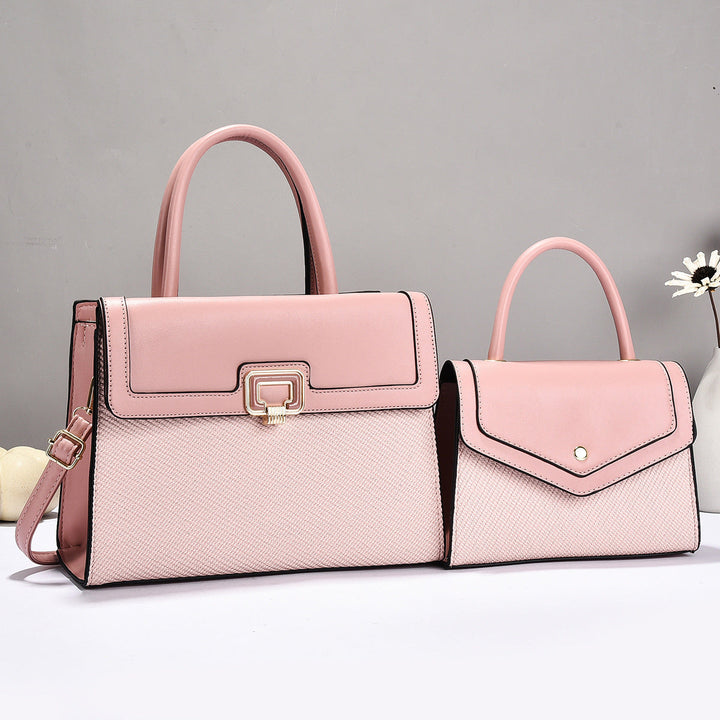 Women’s handbag set with textured design and elegant mini crossbody bag