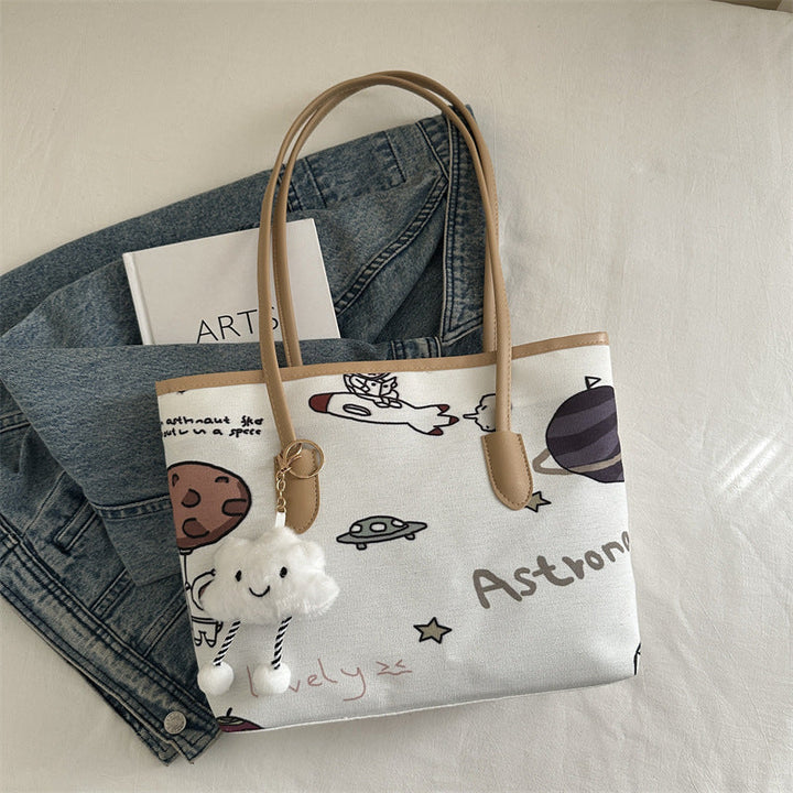 Women's Tote Bag with imaginative space travel motif
