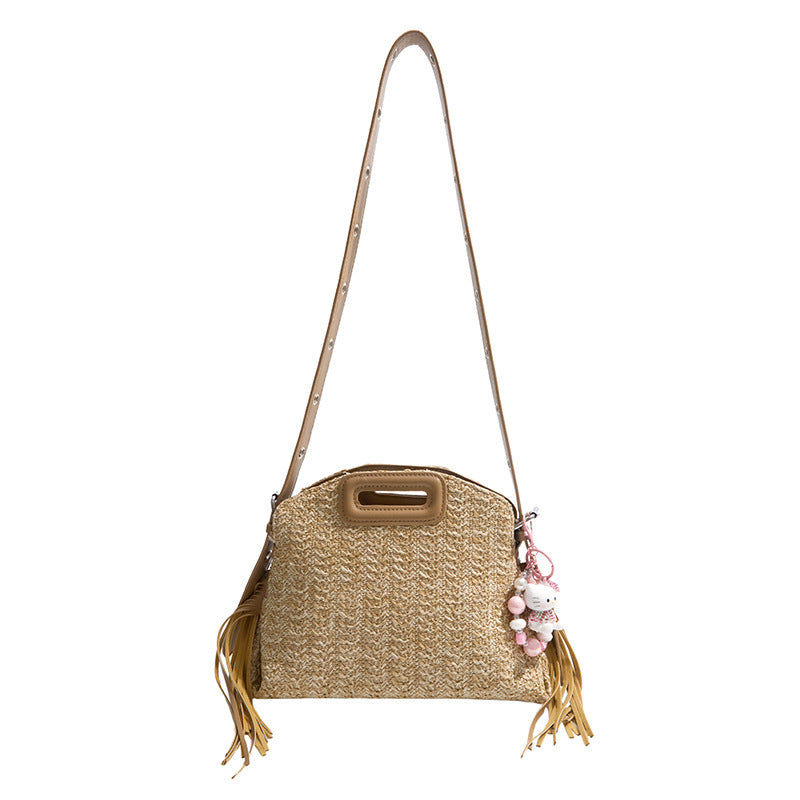 Ladies stylish shoulder bag with decorative fringe detail