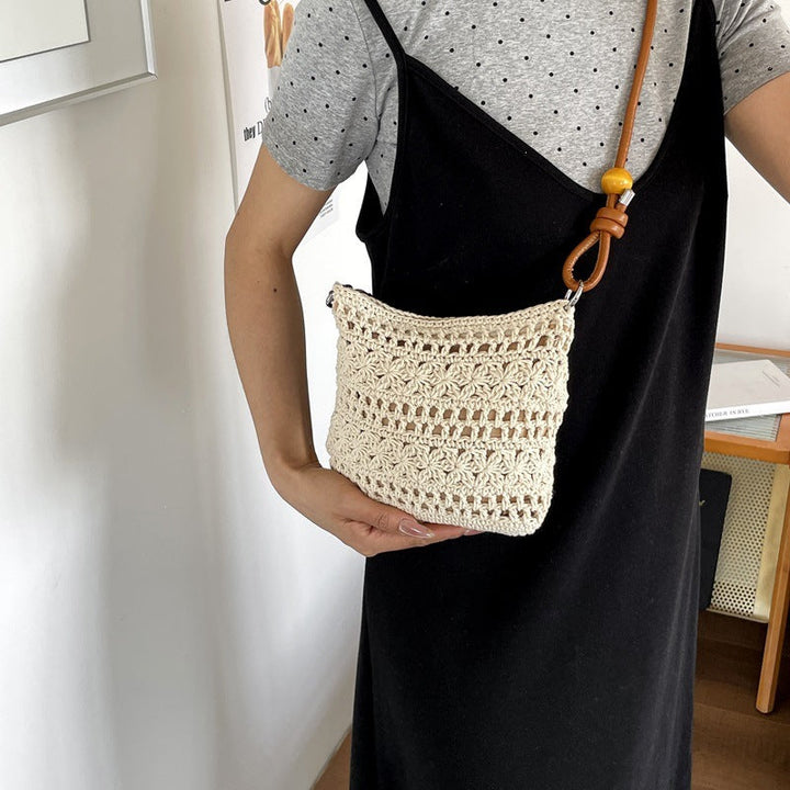 Women crocheted shoulder bag with decorative details