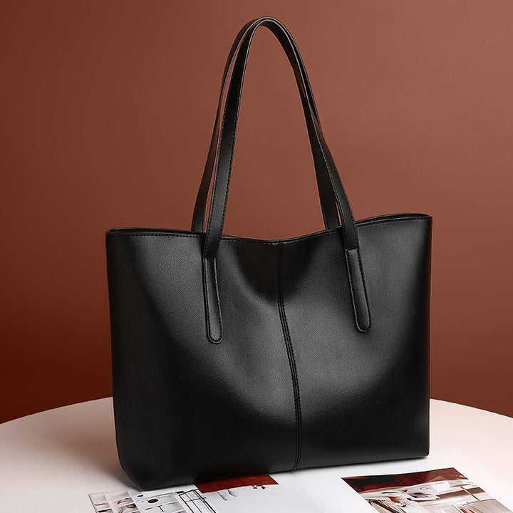 Large Leather Tote Bag, Women's Work Bag with Zipper