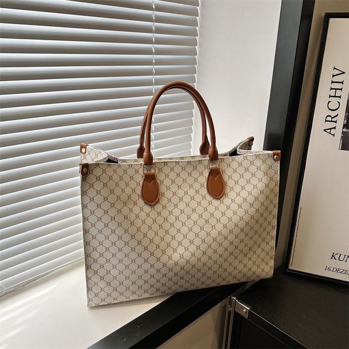 Women elegant tote bag with high-quality monogram design
