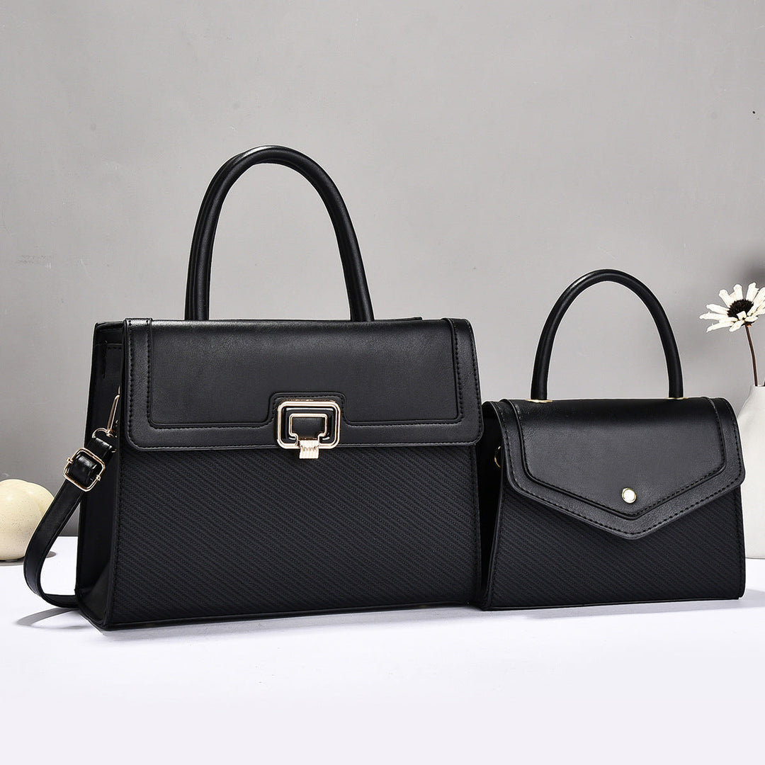 Women’s handbag set with textured design and elegant mini crossbody bag