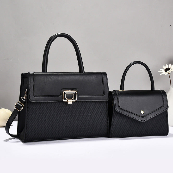 Women’s handbag set with textured design and elegant mini crossbody bag