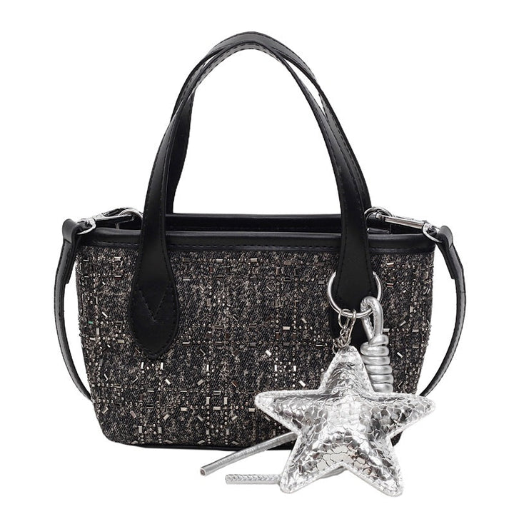 Women's mini handbag with sparkling star pendant