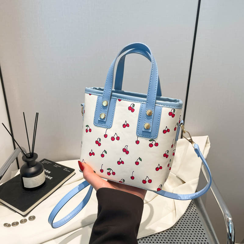 Women's mini handbag with fruity cherry design