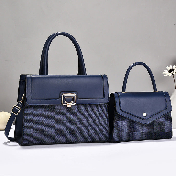 Women’s handbag set with textured design and elegant mini crossbody bag