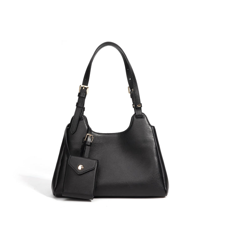 Women’s hobo bag made of high-quality leather with detachable mini-wallet