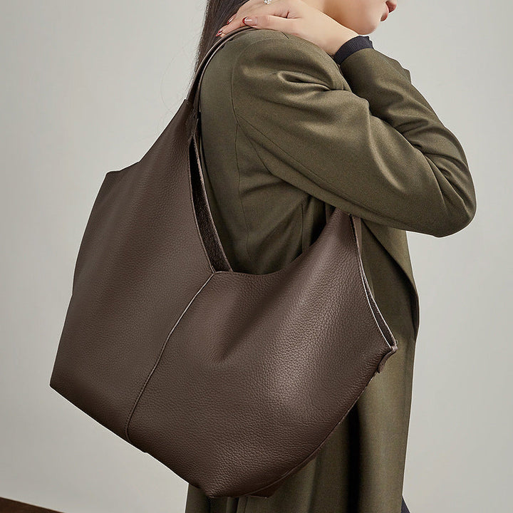 Women's tote bag in modern minimalist design with spacious interior layout