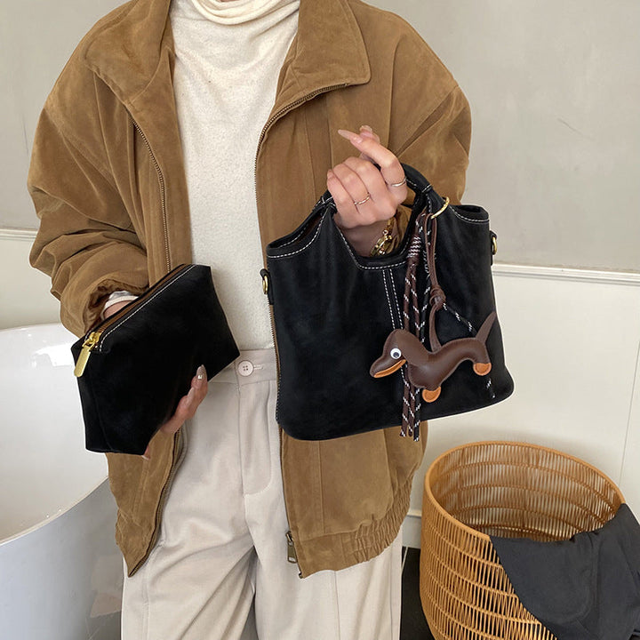 Women supple hobo bag with removable mini wallet