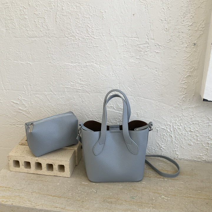 Women's mini shoulder bag with removable cosmetic pouch