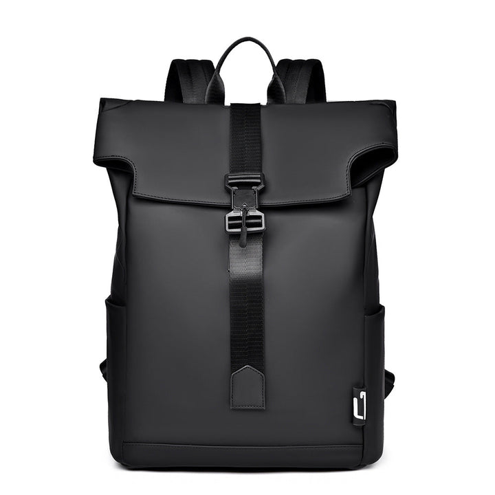 Foldable backpack with waterproof material and minimalist aesthetic