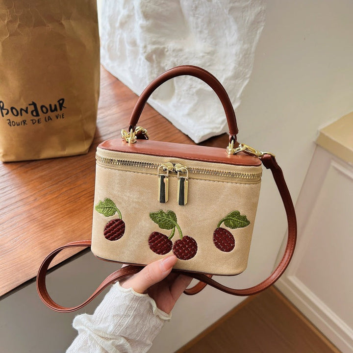 Women's practical shoulder bag with cute fruit motif and practical inner pocket