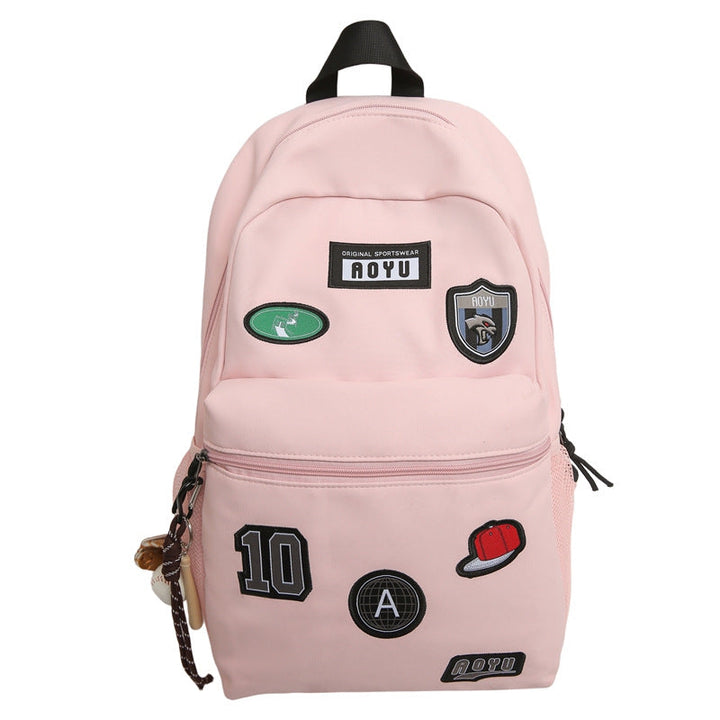 Stylish Graphic Patch School Backpack