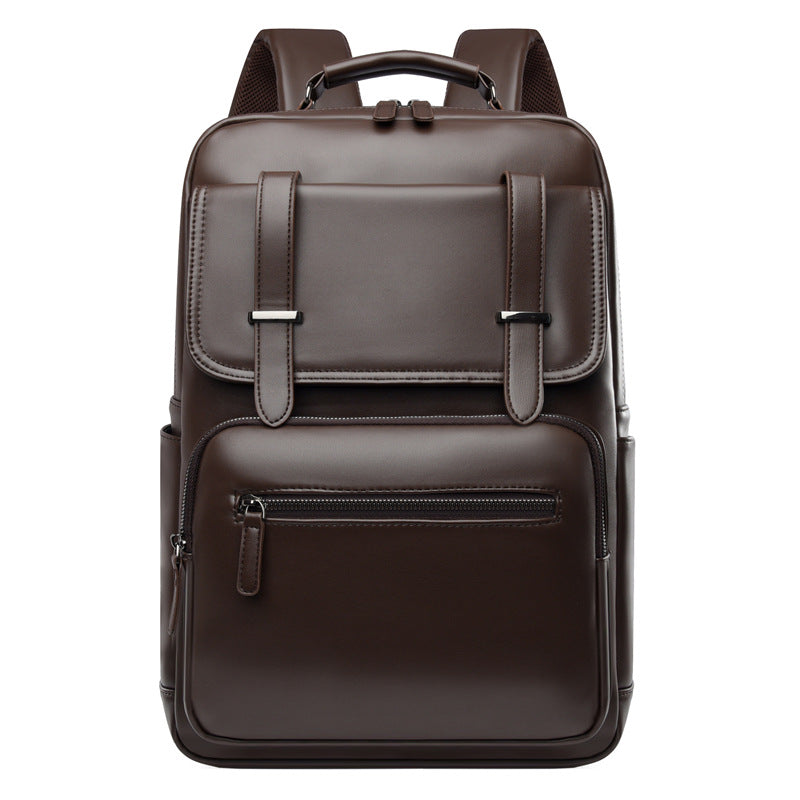 Stylish Multi-Compartment Leather Backpack