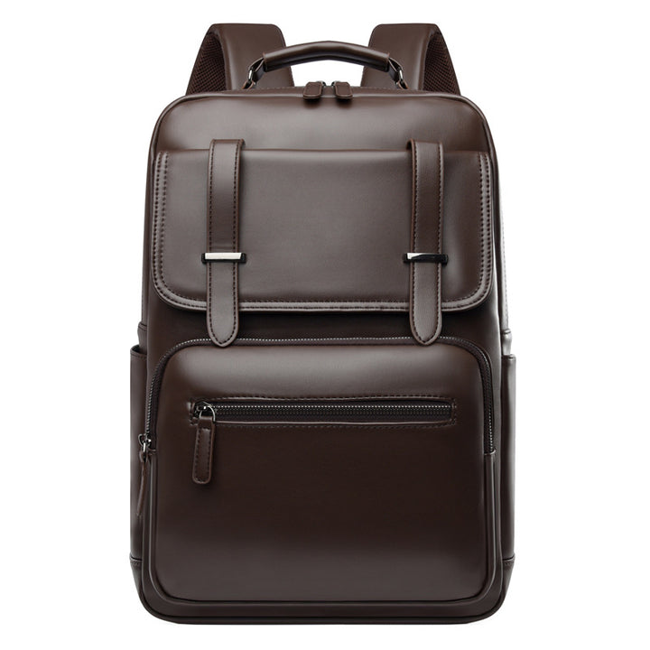 Stylish Multi-Compartment Leather Backpack