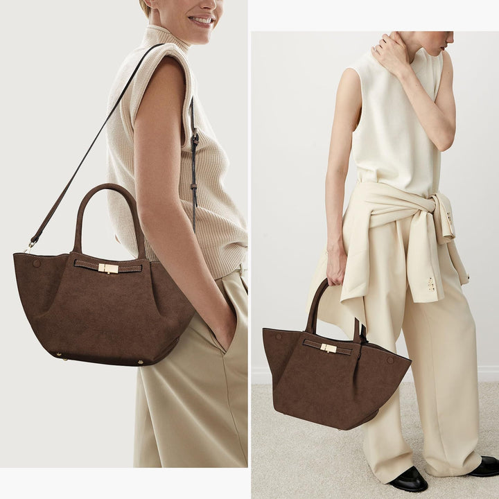 Large Suede Shoulder Handbag