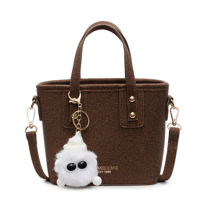 Women’s mini bag with detachable plush pendant