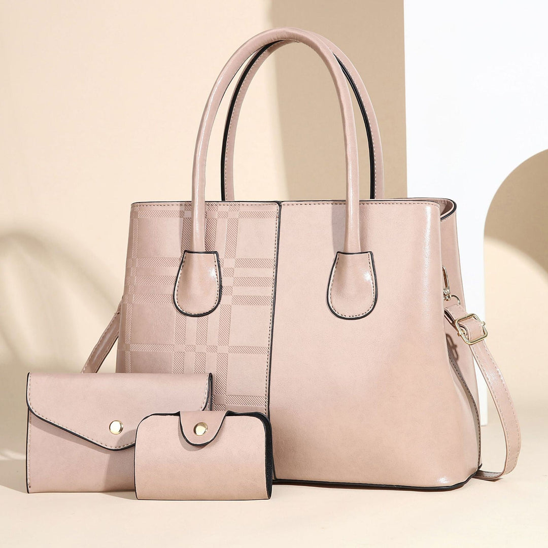 Ladies elegant tote handbag with detachable clutch and additional wallet