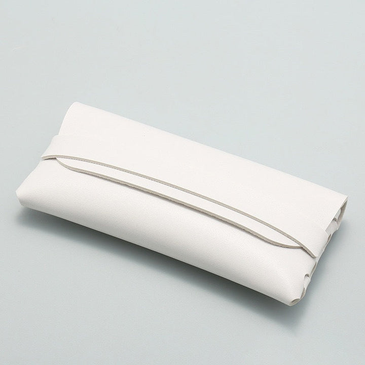 Folding premium soft leather sunglasses roll pouch