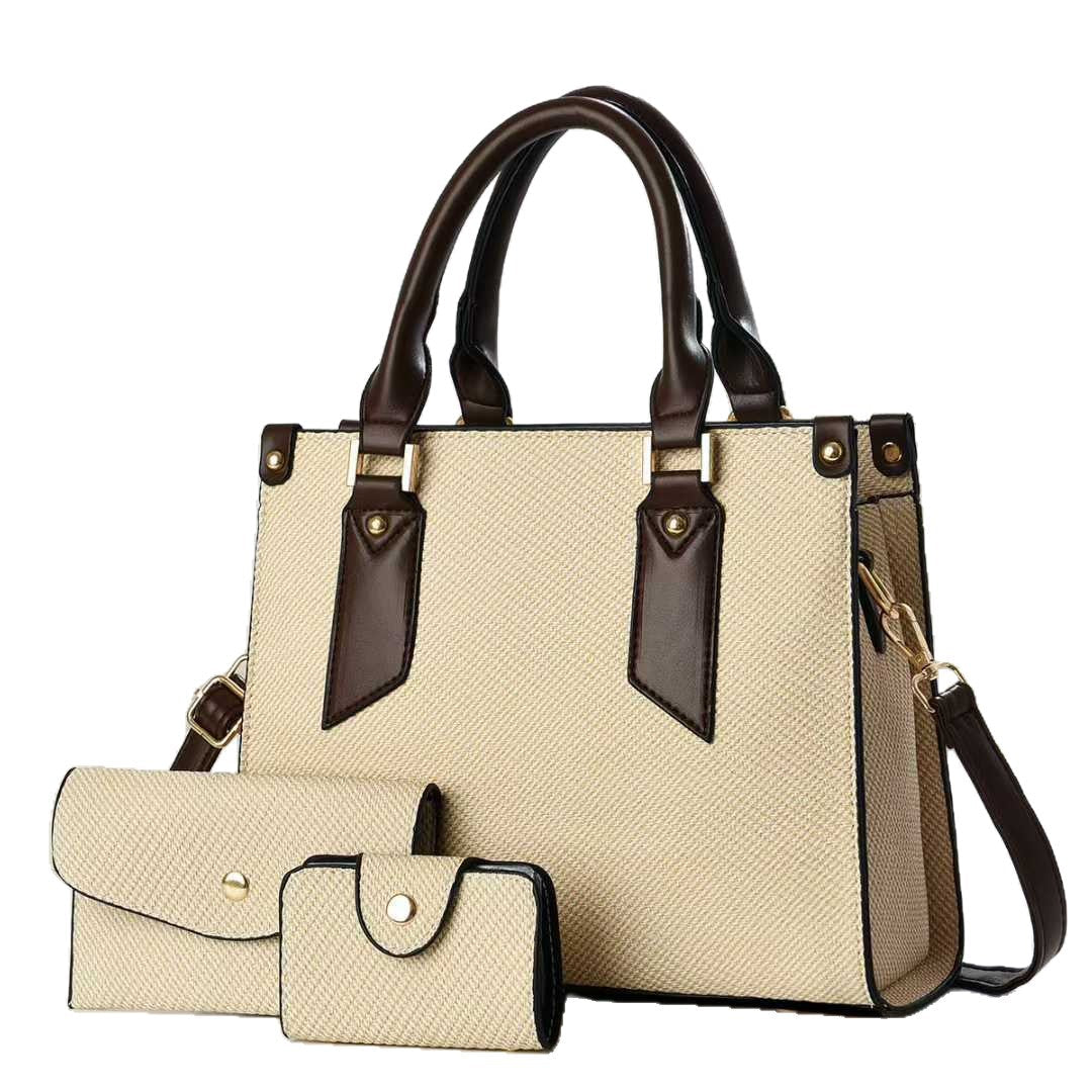 Women's tote bag with textured design and detachable clutch