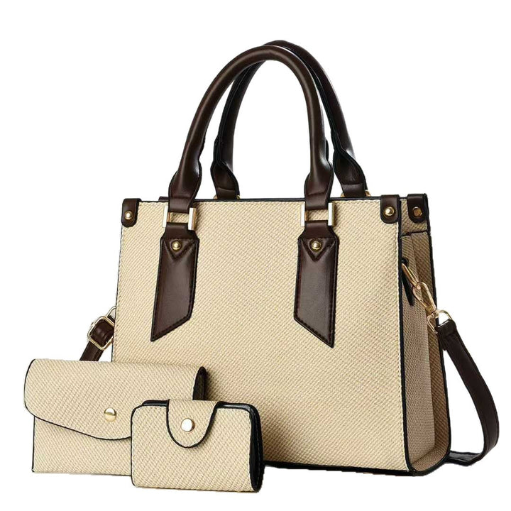 Women's tote bag with textured design and detachable clutch