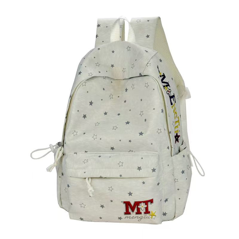 Star-Print Student Backpack