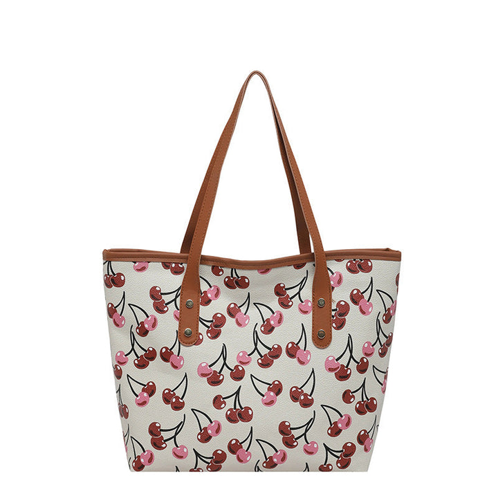 Women Tote Bag with fruity cherry motif