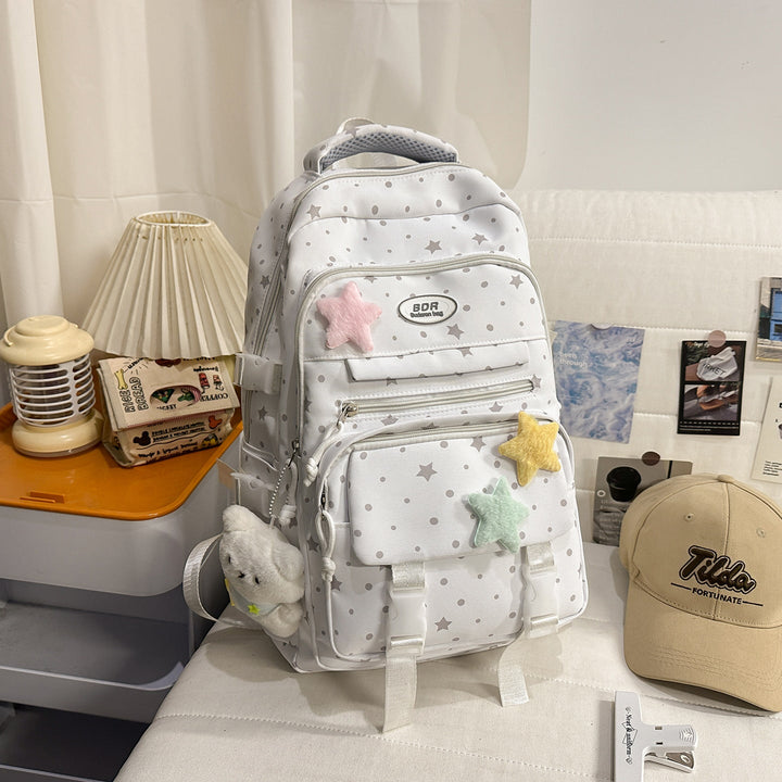 Star-Patterned Multi-Compartt Backpack