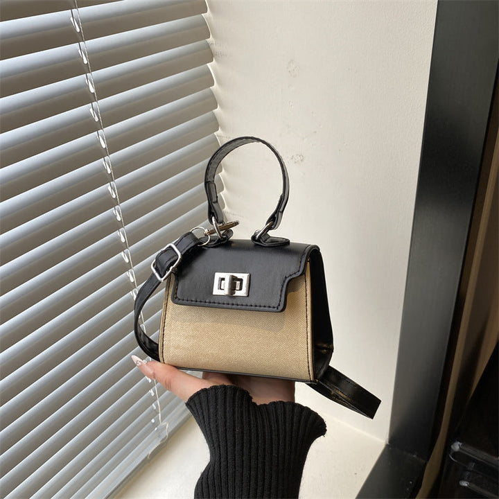 Ladies mini handbag with luxurious leather look and practical carrying handles