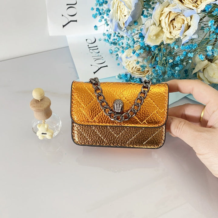 Women's mini glove bag with braided chain strap